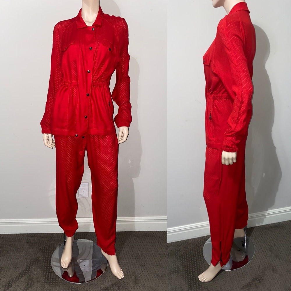 Red Silk Pant set 44